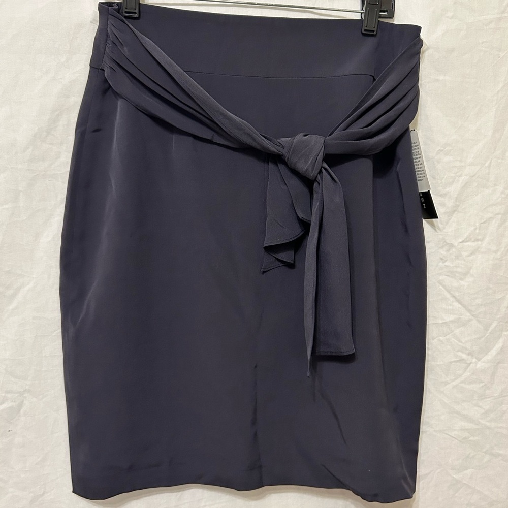 NWT Louben 100% Silk Dark Navy-Grey Vintage Skirt